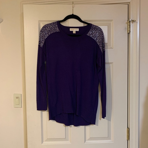Michael Kors Purple Embellished Sweater sz S - Picture 1 of 6
